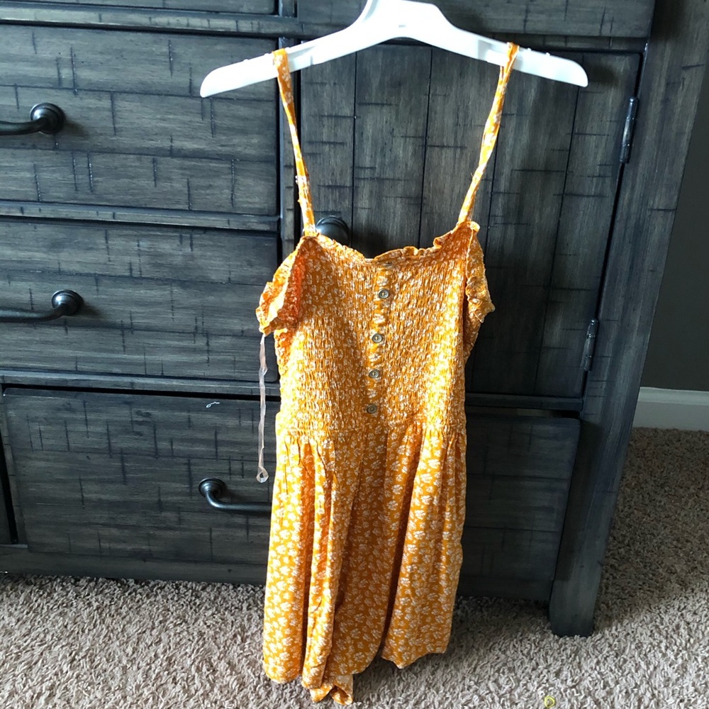 Yellow/Orange Floral print Romper